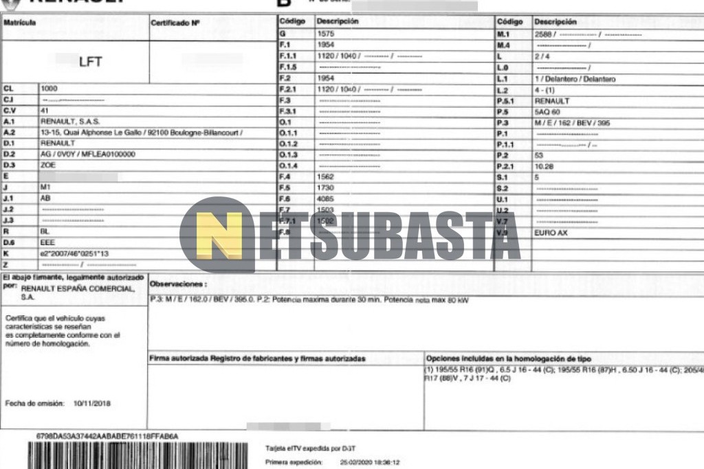 Renault ZOE 80 kW R110 2020