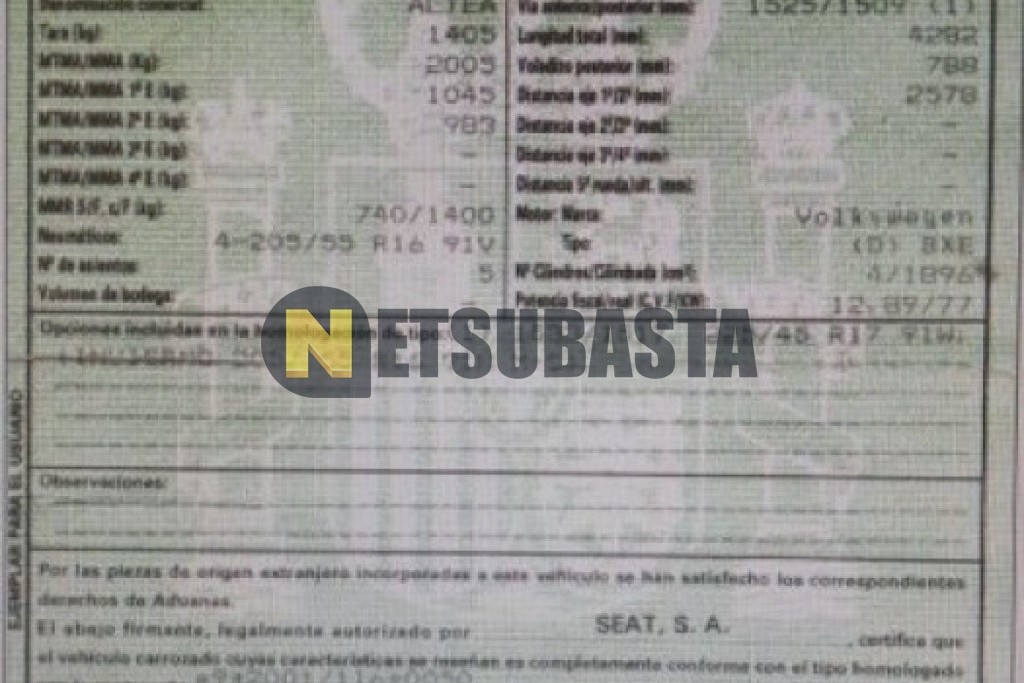 Seat Altea 1.9 TDI 2007