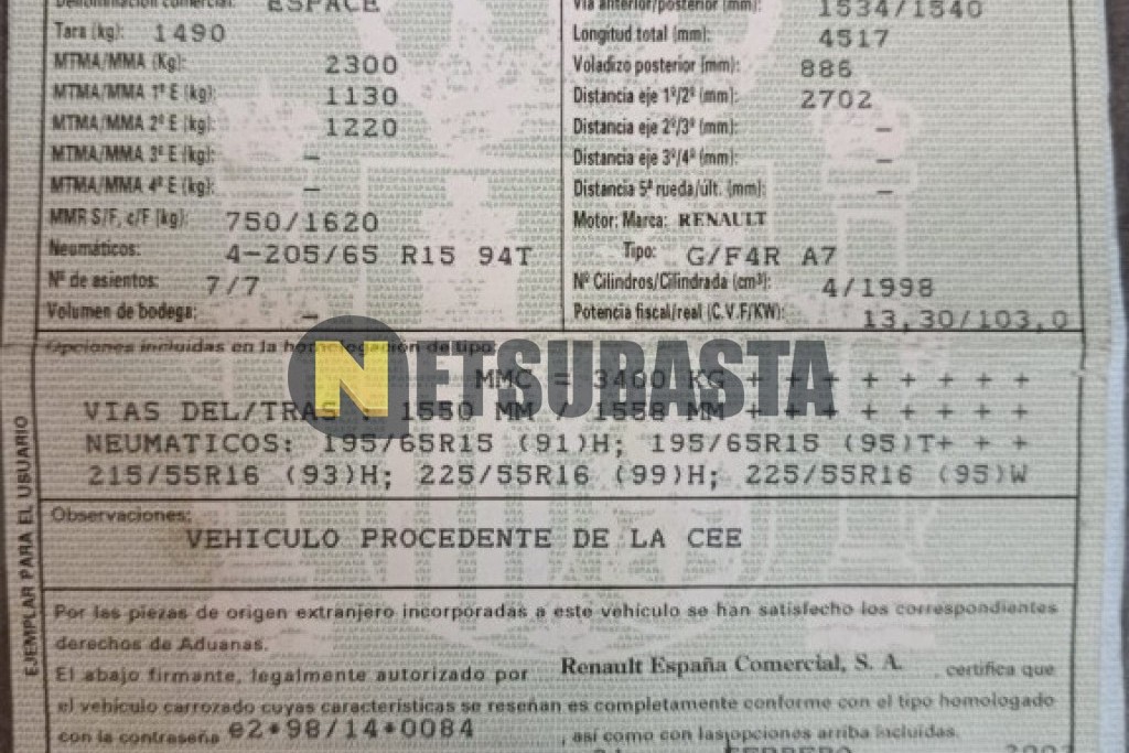 Renault Espace 2.0 2002