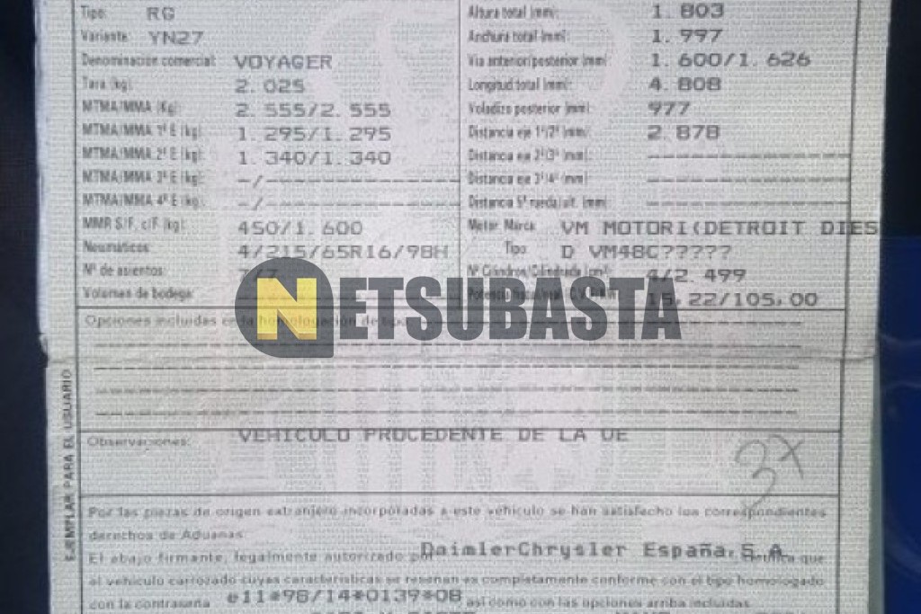 Chrysler Voyager 2.5 CRD 2006