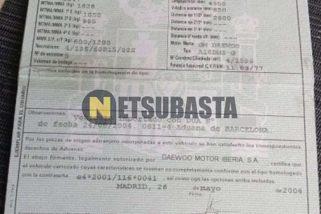 Daewoo Tacuma 1.6 16V 2004
