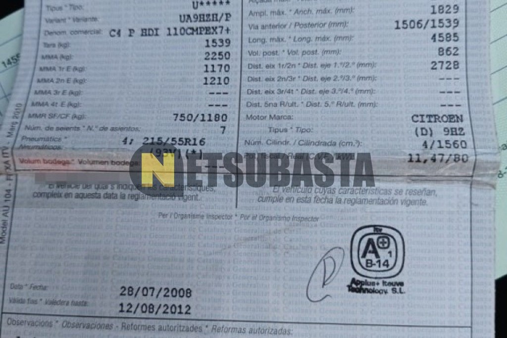 Citroën Grand C4 Picasso 1.6 HDi FAP CMP 2008