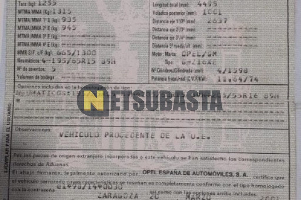 Opel Vectra 1.6 2001