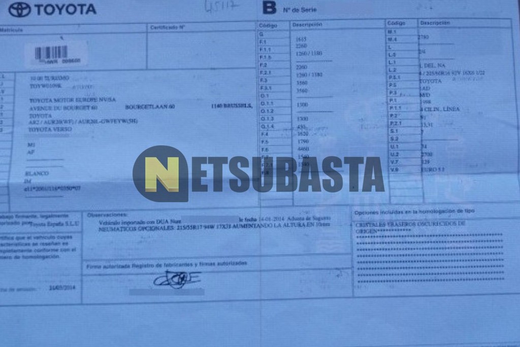 Toyota Verso 120D 7 plazas 2014