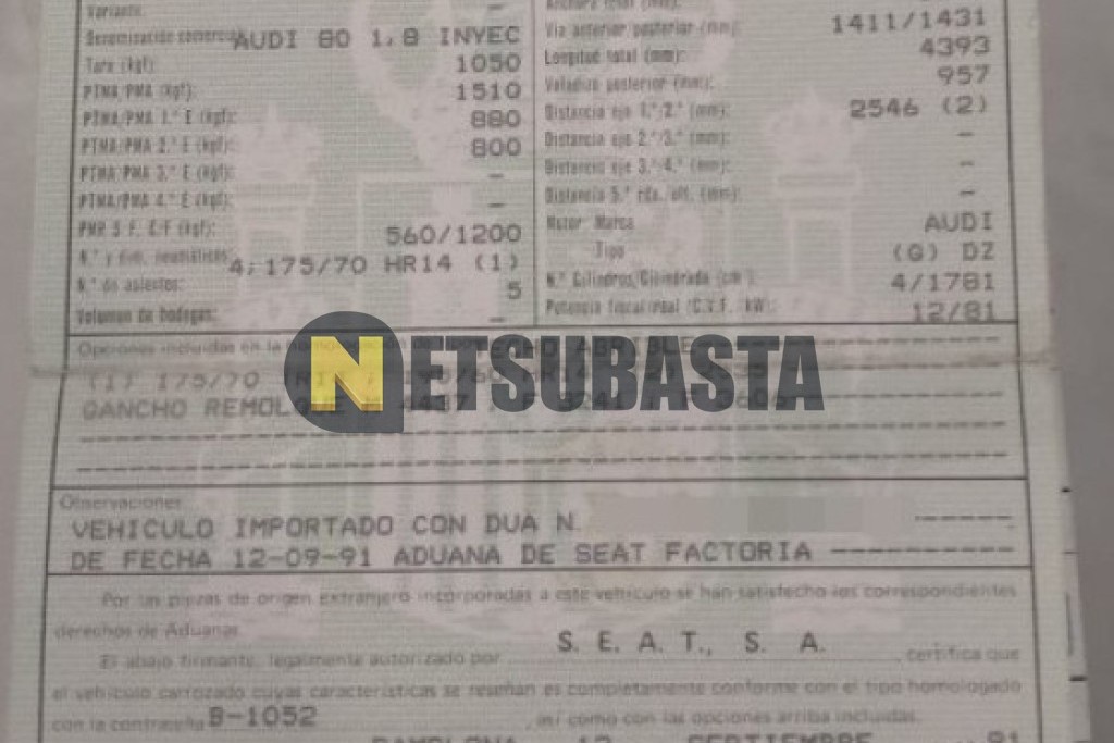 Audi 80 1.8 1992