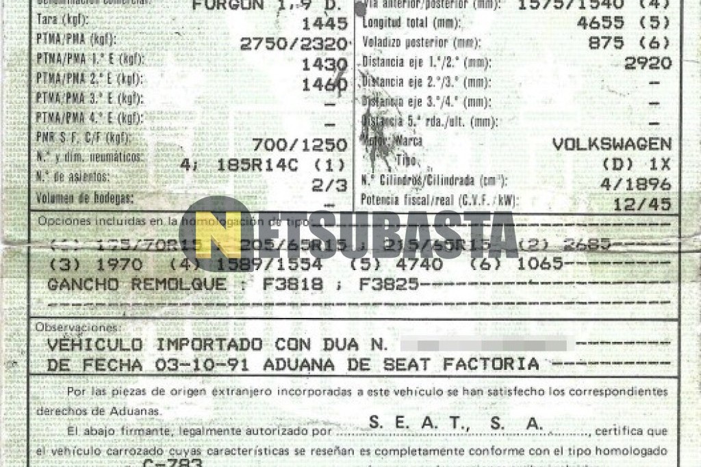 Volkswagen Transporter 1.9D 1991