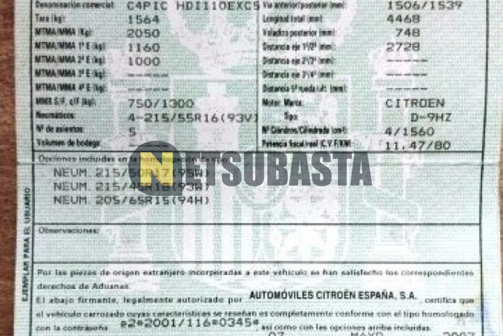 Citroën C4 Picasso 1.6 HDi 2007