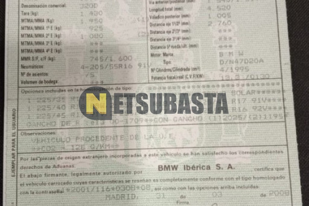 Bmw 320d 2008