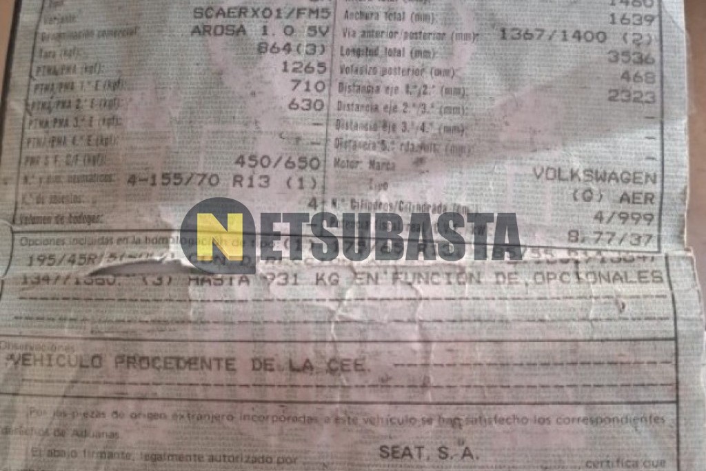 Seat Arosa 1.0 1998