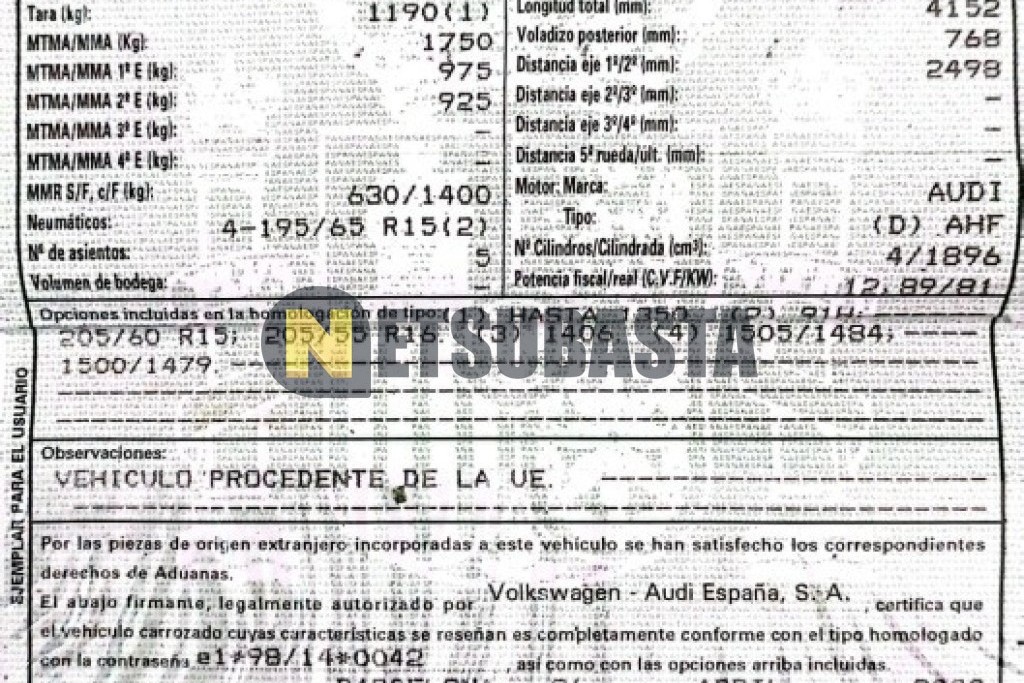 Audi A3 1.9 TDI 2000