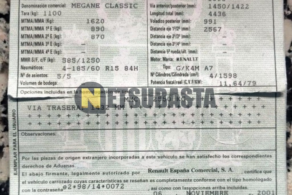Renault Megane 1.6 2001
