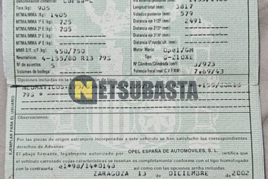 Opel Corsa 1.0 12v 2002