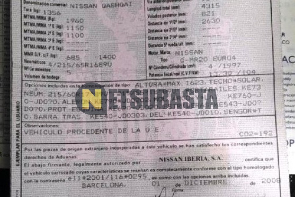 Nissan Qashqai 2.0 4x2 2008