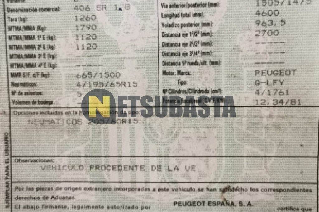 Peugeot 406 SR 1.8 1999