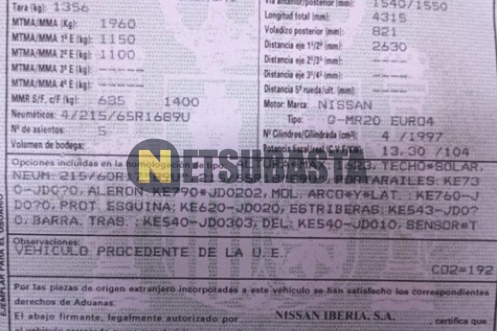 Nissan Qashqai 2.0 4x2 2009