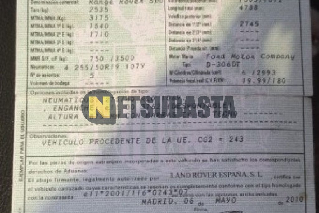 Land-Rover Range Rover Sport 3.0 TDV6 2010