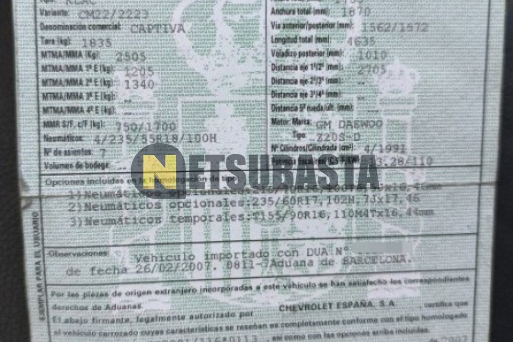 Chevrolet Captiva 2.0 VCDi 7 plazas Aut. 2007