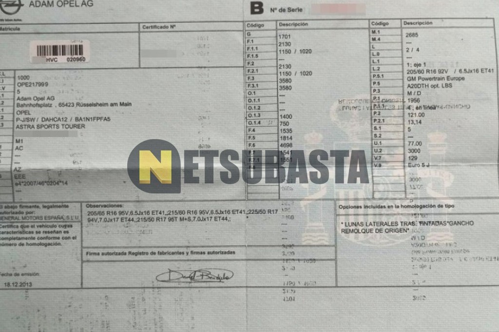 Opel Astra Sports Tourer 2.0 CDTI 2013