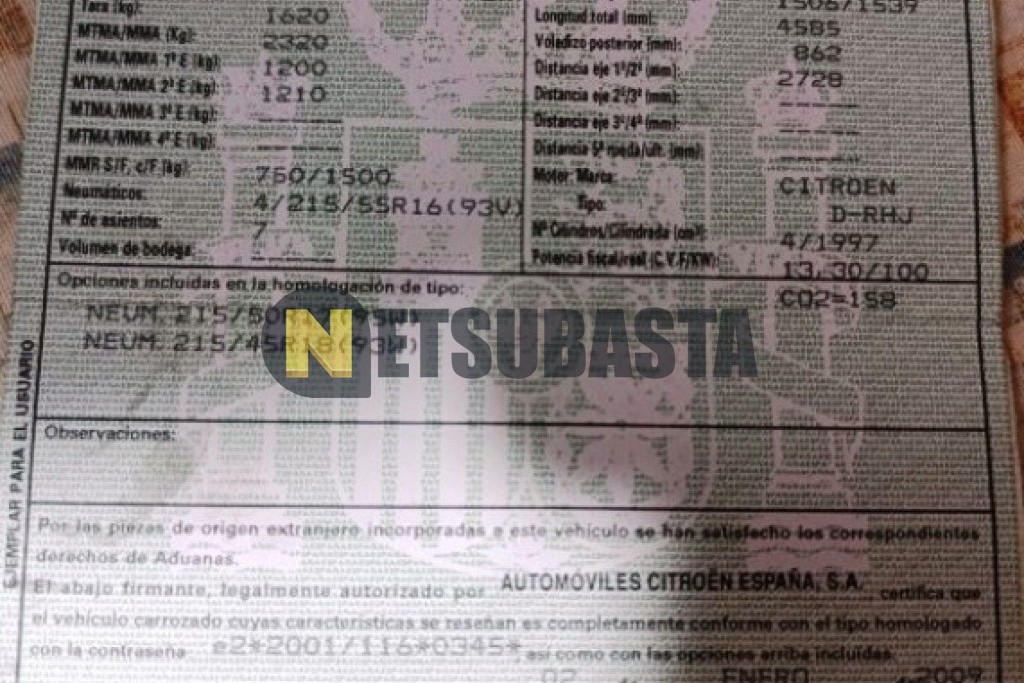 Citroën Grand C4 Picasso 2.0 HDi FAP CMP 2009