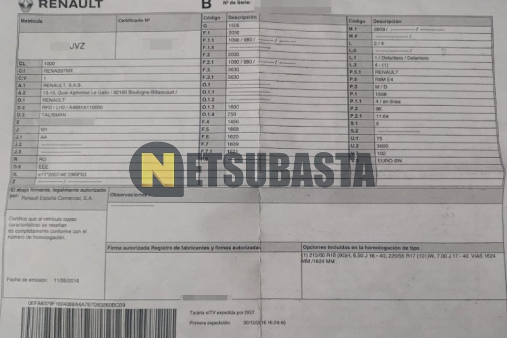 Renault Talismán 1.6 dCi 2016