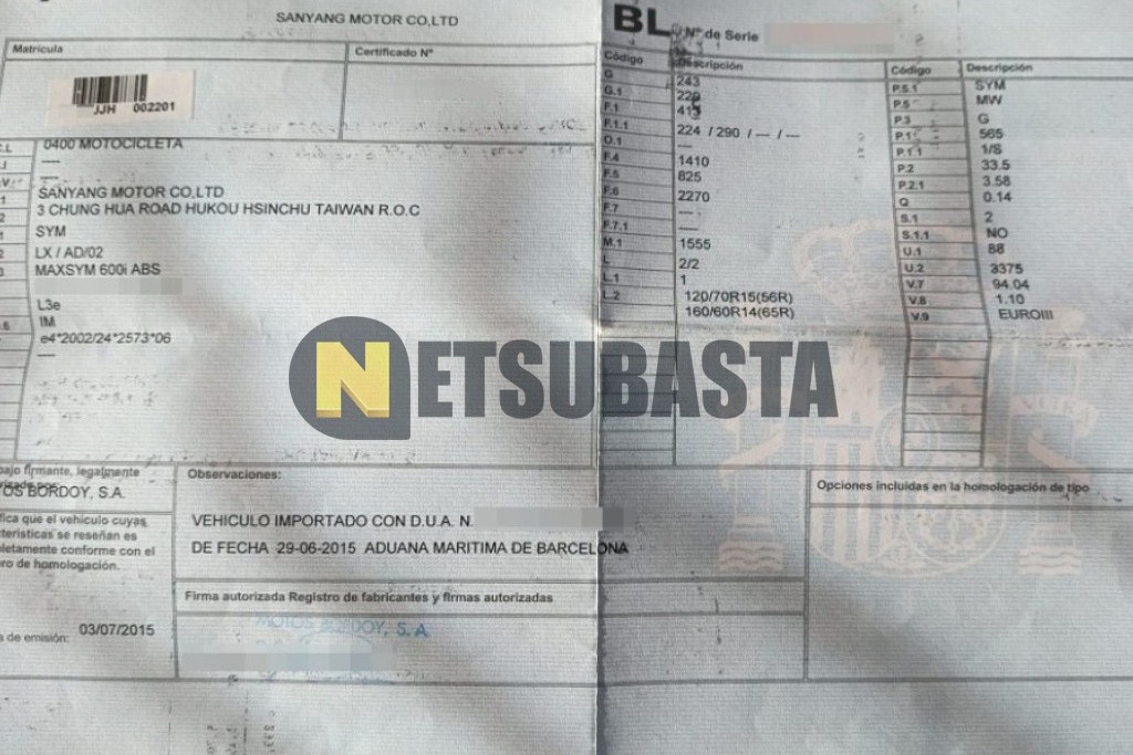 SYM Maxsym 600i ABS 2015