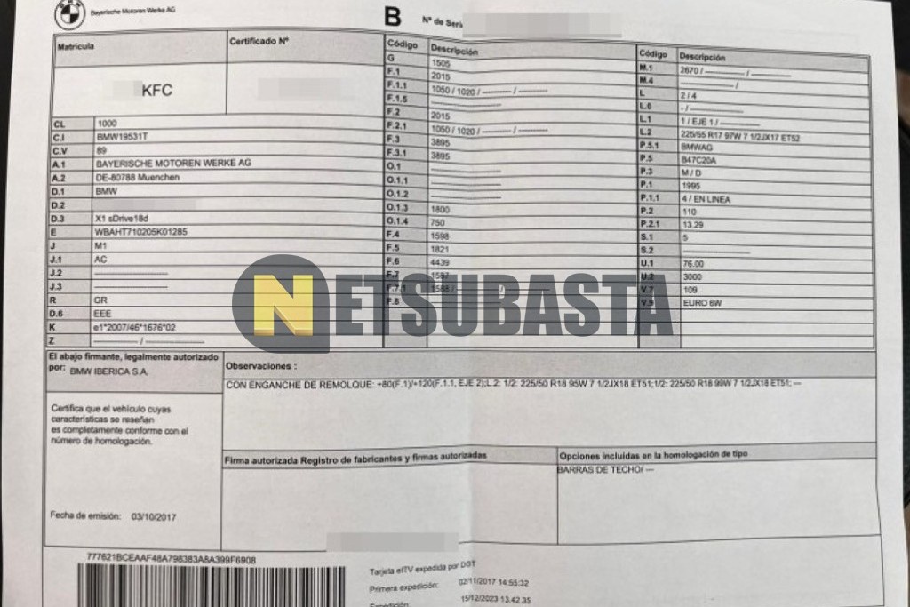 Bmw X1 sDrive18d 2017