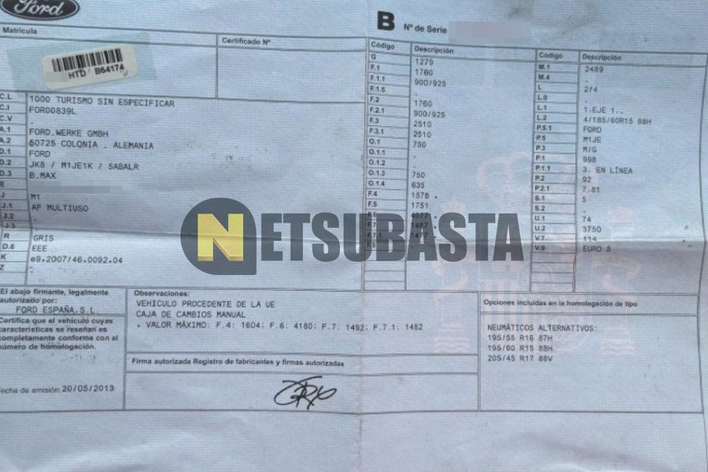 Ford B-MAX 1.0 Ecoboost 2013