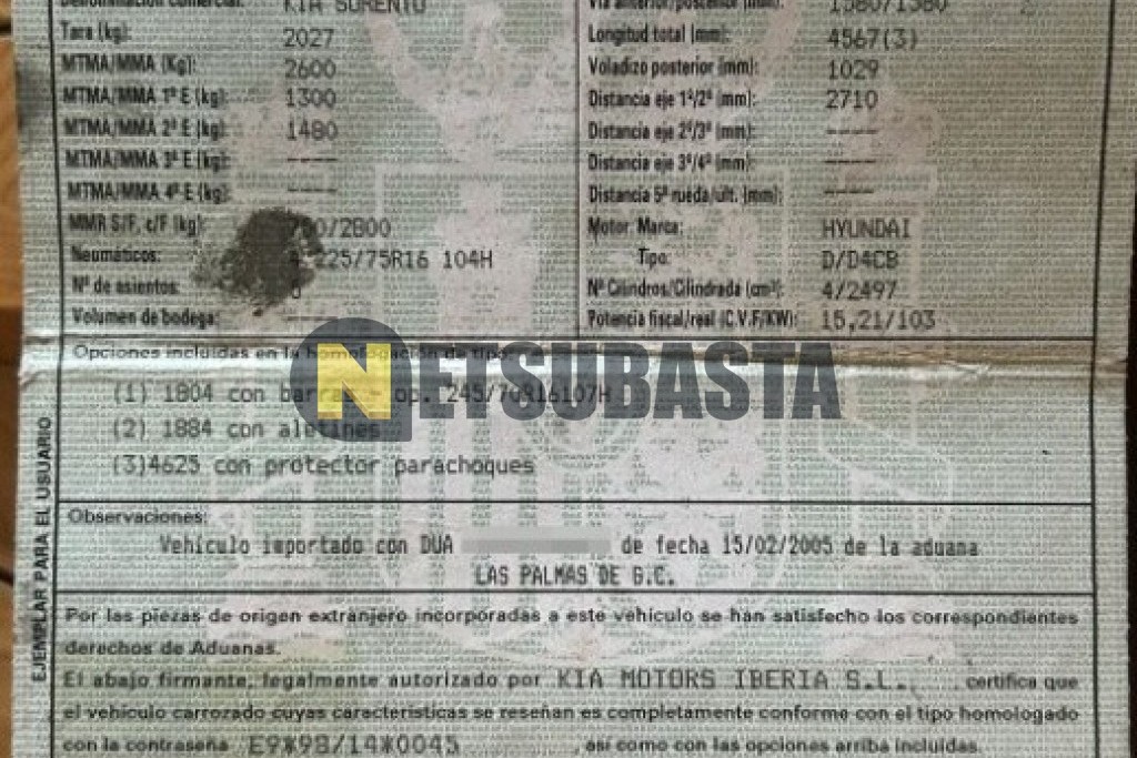 Kia Sorento 2.5 CRDi 2005