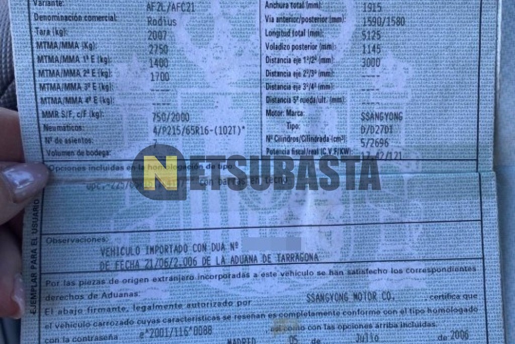 SsangYong Rodius 270Xdi 2006
