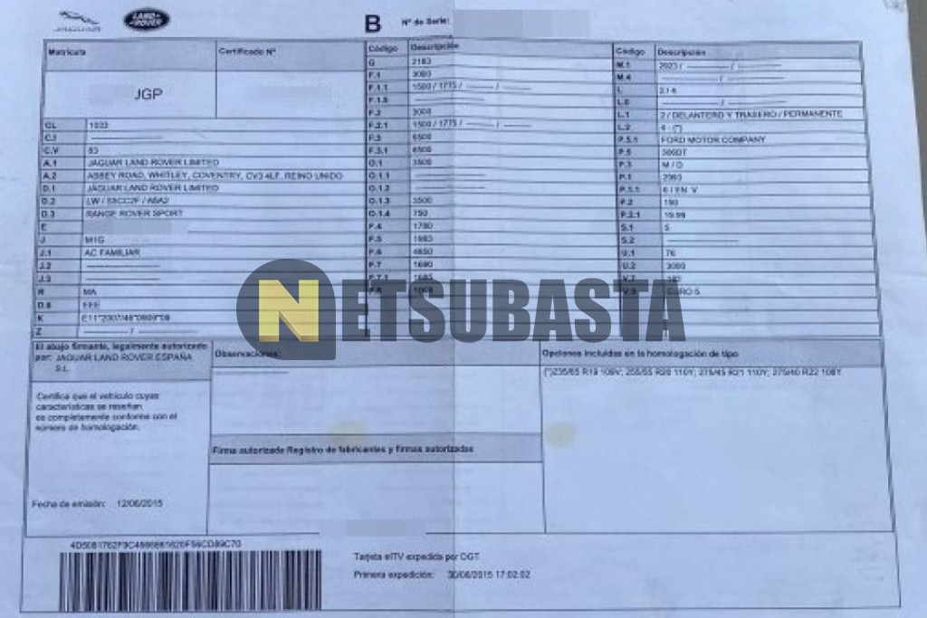 Land-Rover Range Rover Sport 3.0 TDV6 2015