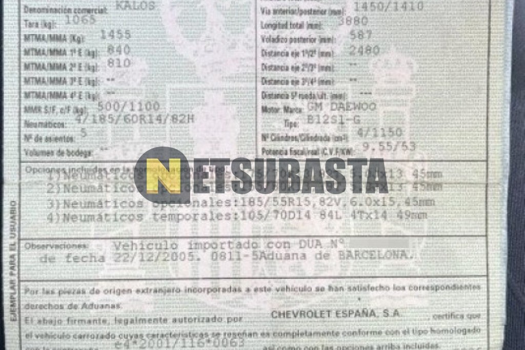 Chevrolet Kalos 1.2 2006