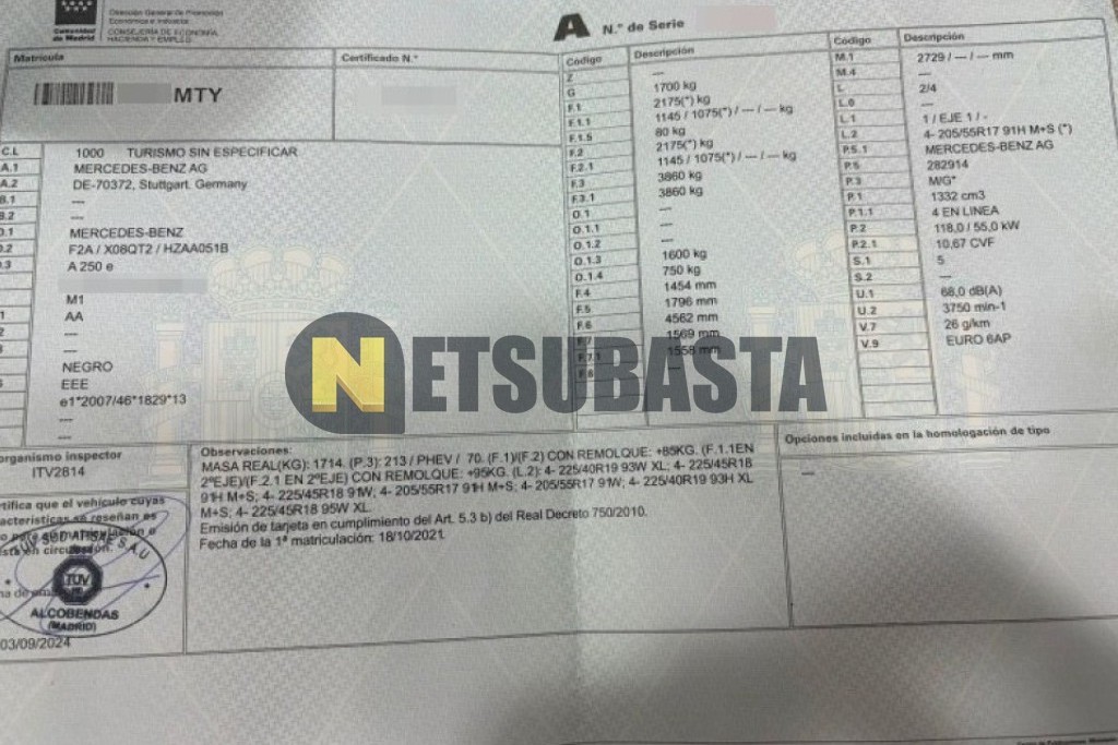 Mercedes-Benz A 250 e Sedán 2021