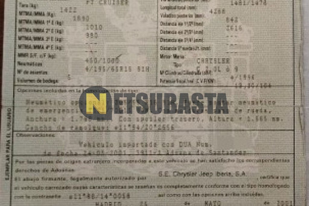 Chrysler Pt Cruiser 2.0 2001