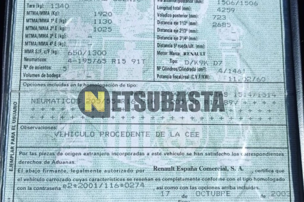 Renault Scenic 1.5 dCi 2003