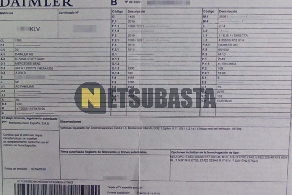 Mercedes-Benz A 200 d 7G-DCT 2018