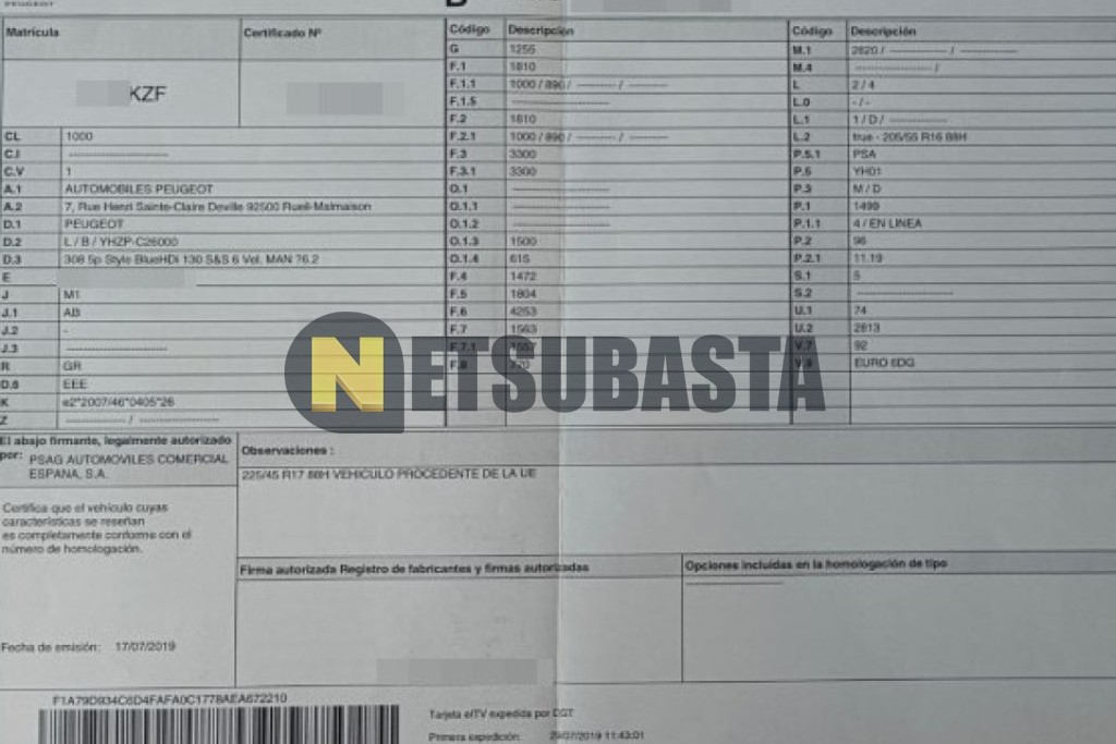 Peugeot 308 1.5 BlueHDi 2019