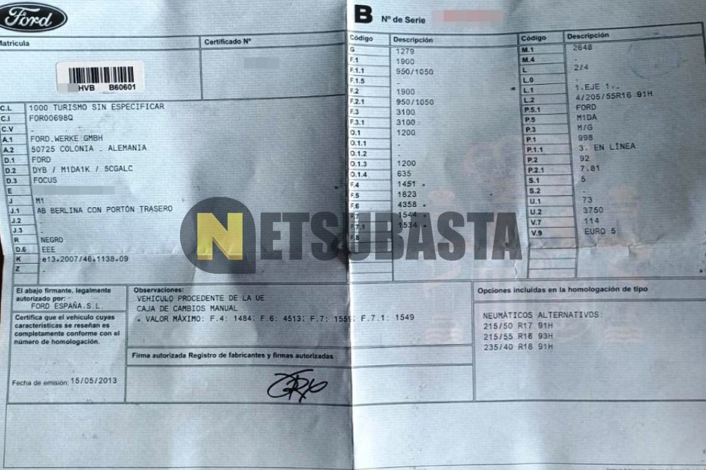 Ford Focus 1.0 EcoBoost 2013