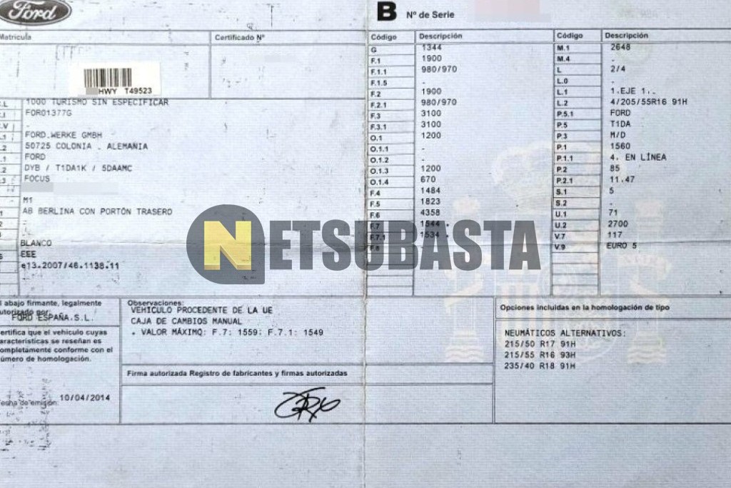 Ford Focus 1.6 TDCi 2014