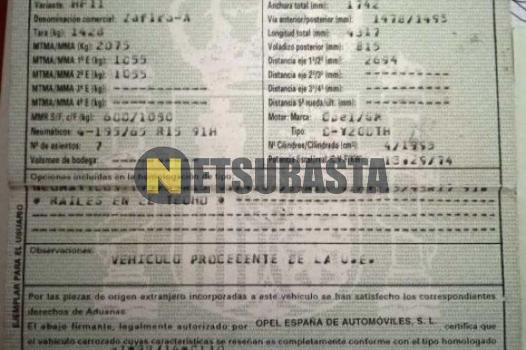 Opel Zafira 2.0 DTi 2004