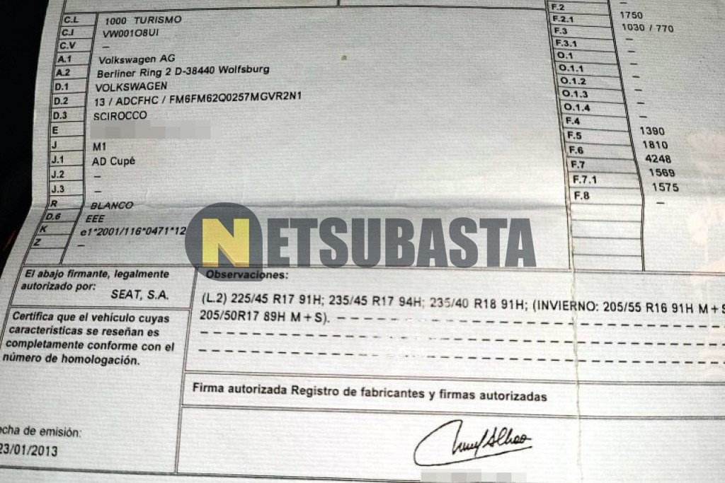 Volkswagen Scirocco 2.0 TDI BlueMotion 2013