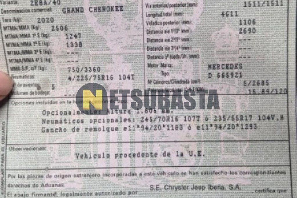 Jeep Grand Cherokee Laredo 2.7 CRD 2004