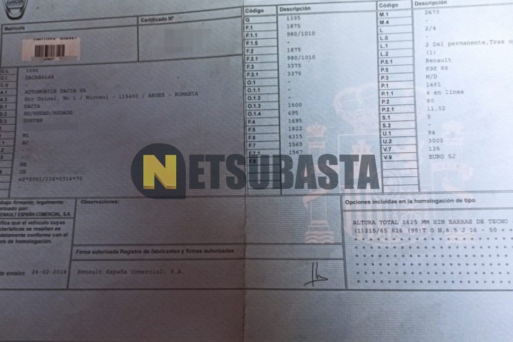 Dacia Duster 1.5 dCi 4x4 2014