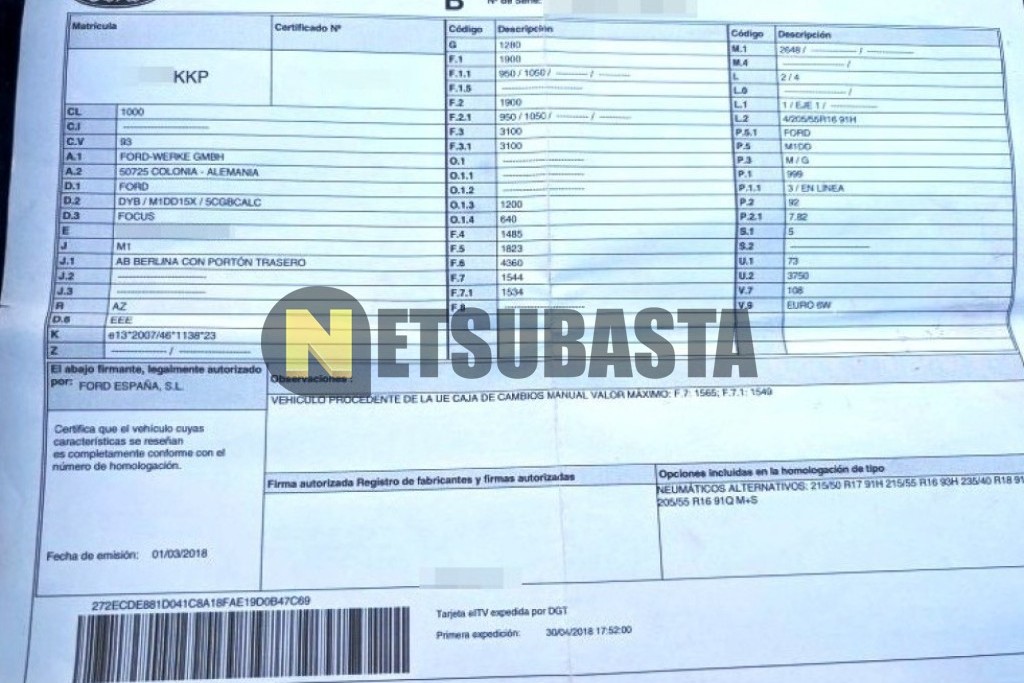 Ford Focus 1.0 EcoBoost 2018