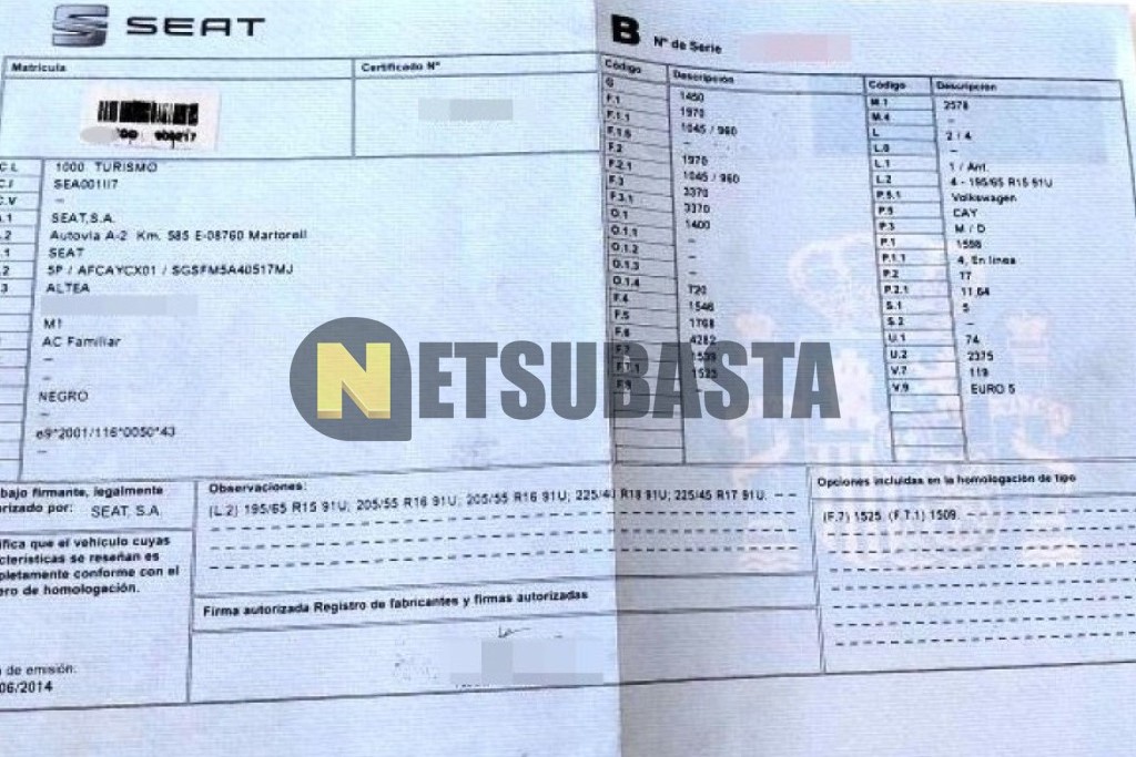 Seat Altea 1.6 TDI 2015