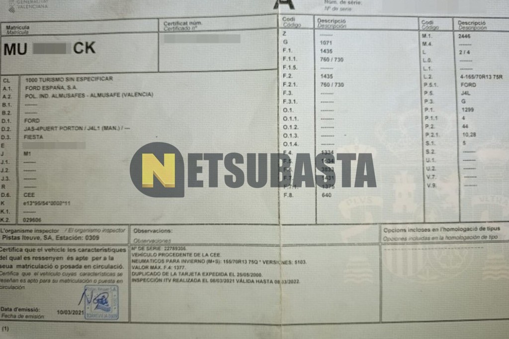 Ford Fiesta 1.3 EFI 2000