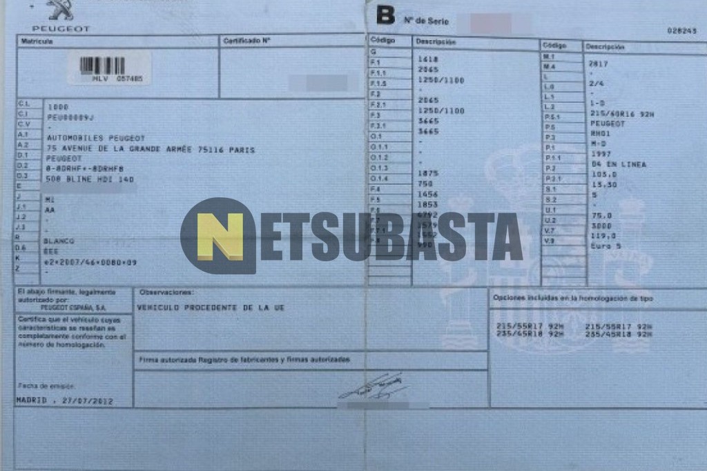 Peugeot 508 2.0 BlueHDi 2012