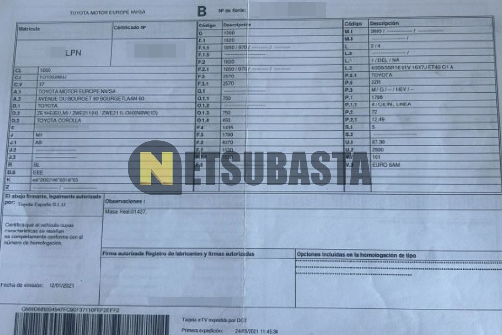 Toyota Corolla 125H 2021