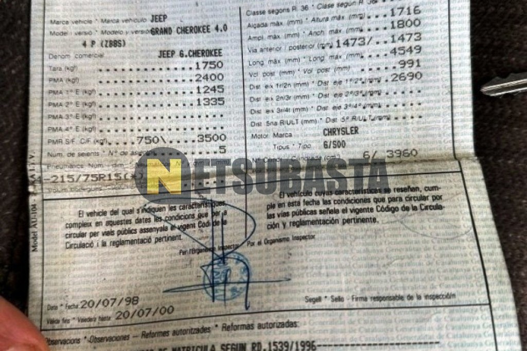 Jeep Grand Cherokee 4.0i 1994