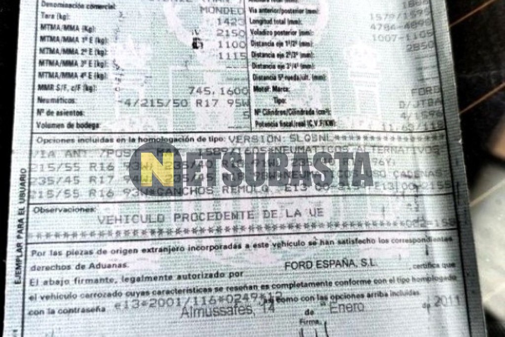 Ford Mondeo 1.6 EcoBoost 2011