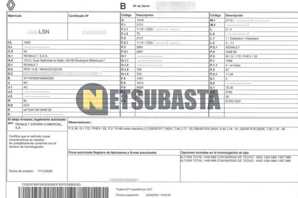 Renault Megane Sport Tourer E-TECH Híbrido enchufable 2021